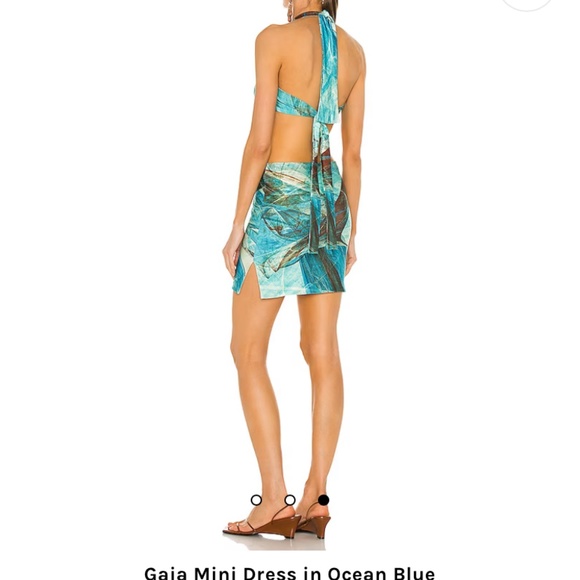 Farai London Gaia Mini Dress - Ocean Blue - Picture 2 of 4